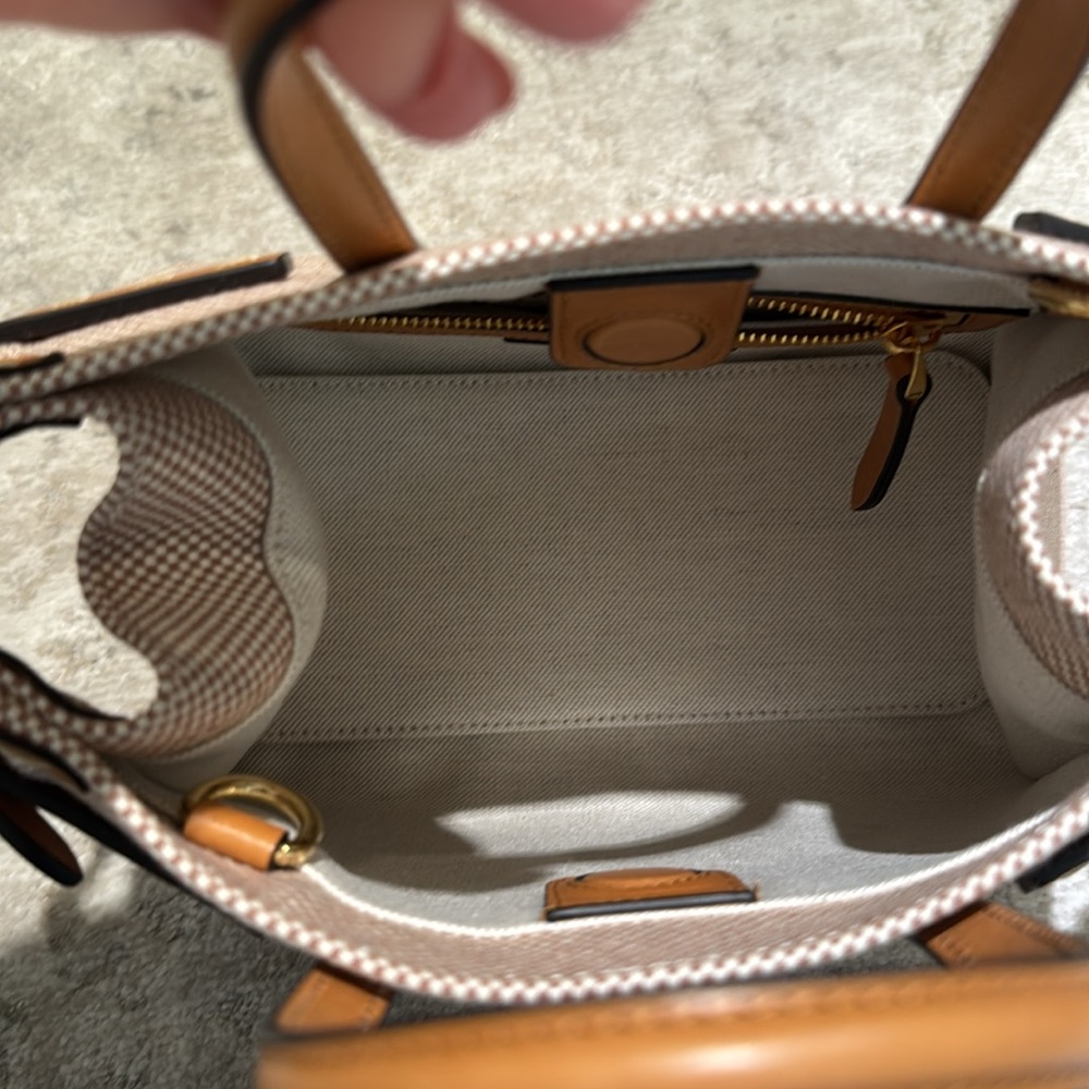 Valentino Tan and Cream Satchel with Structured Design - Picture 7 of 10